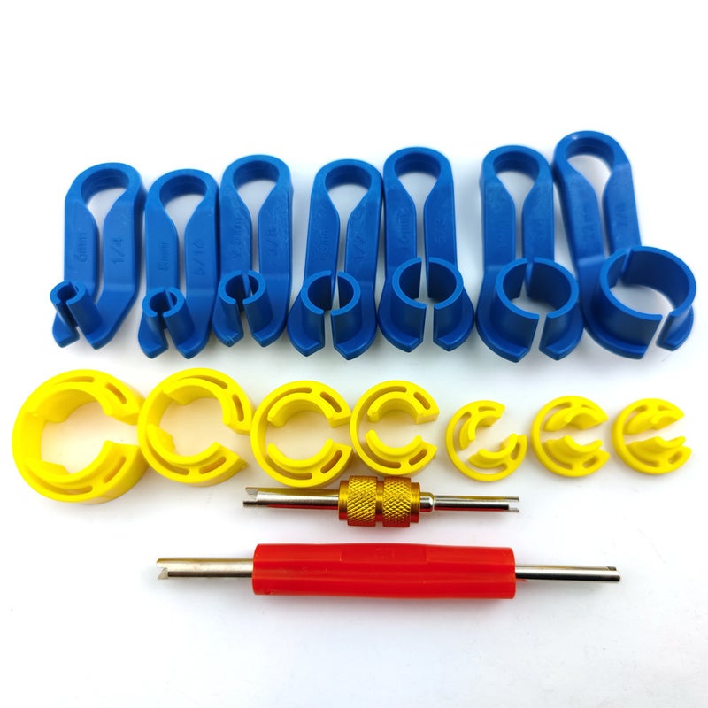 Automobile air conditioning refrigerant fluorine pipe remover compressor cold air pipe fuel pipe buckle quick coupling removal tool(16pc white carton * 205*118*26mm) - Image 3