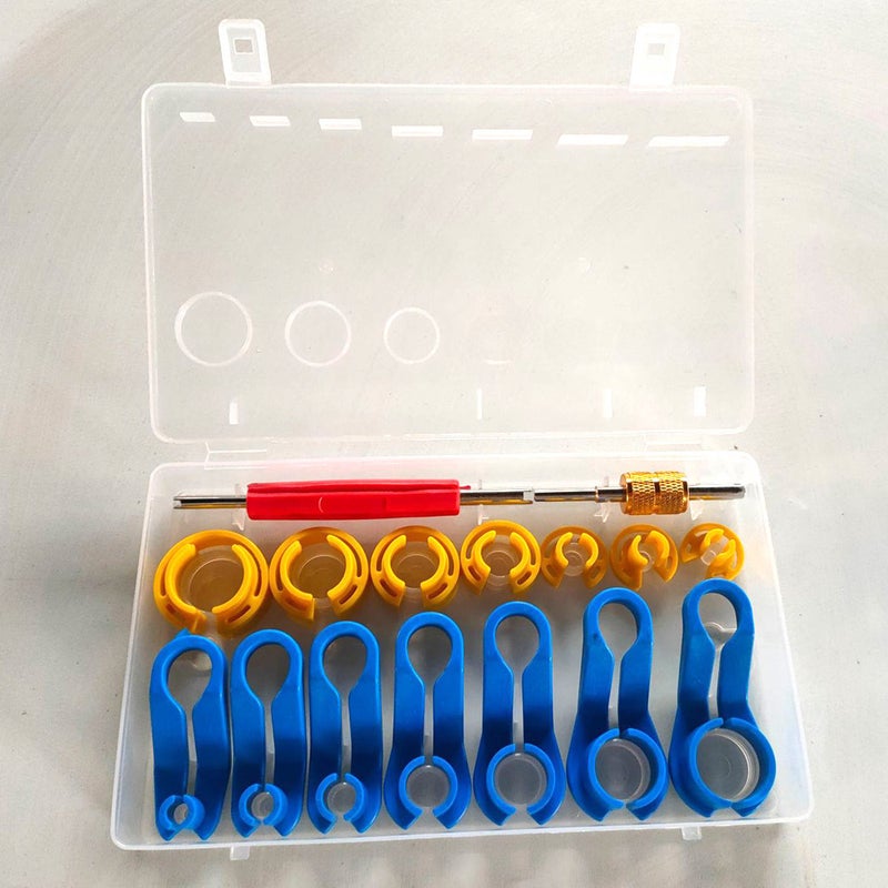 Automobile air conditioning refrigerant fluorine pipe remover compressor cold air pipe fuel pipe buckle quick coupling removal tool(16pc white carton * 205*118*26mm) - Image 5