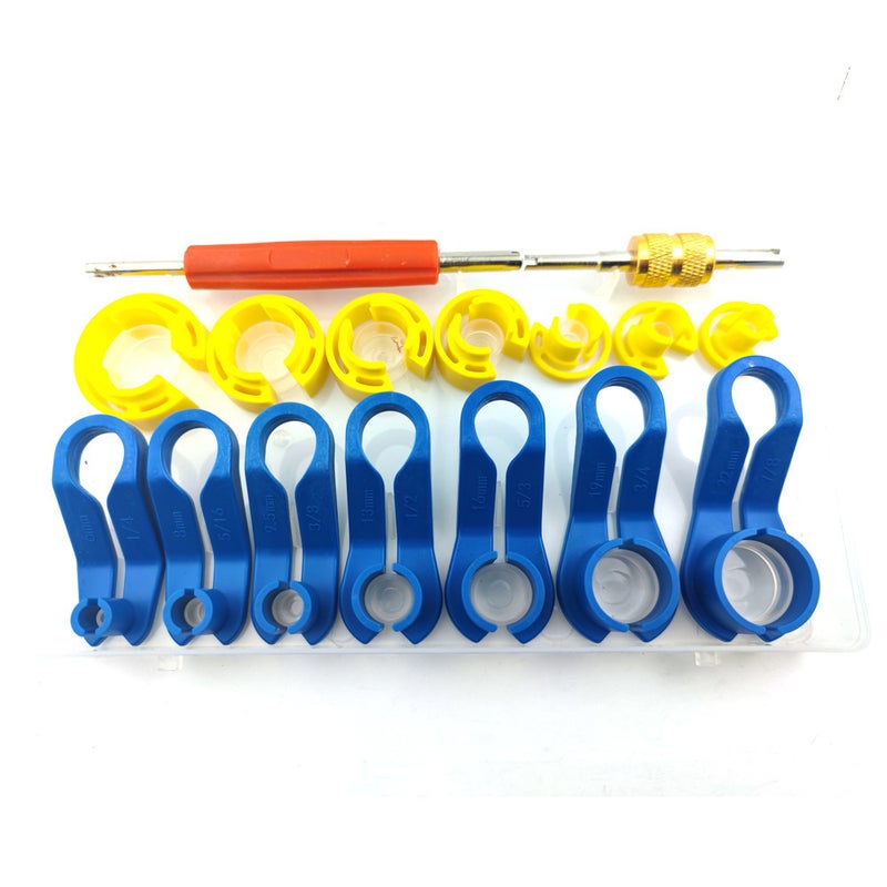 Automobile air conditioning refrigerant fluorine pipe remover compressor cold air pipe fuel pipe buckle quick coupling removal tool(16pc white carton * 205*118*26mm) - Image 4