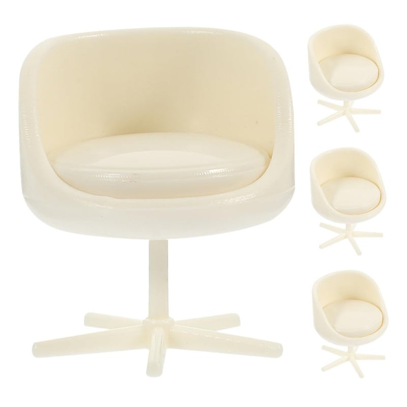 Miniature Chair Model Set Of 4 For Dollhouse Home Decor Office Display Durable Lightweight - Image 2