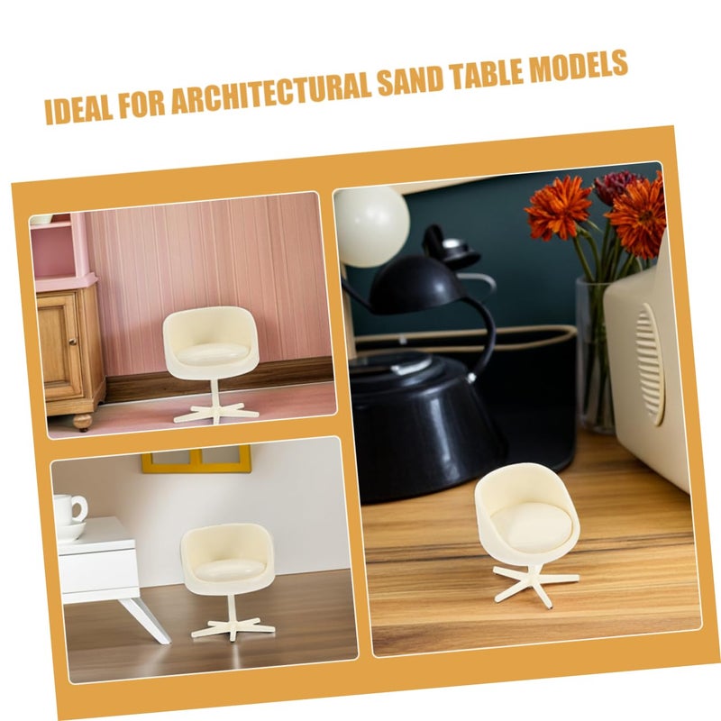 Miniature Chair Model Set Of 4 For Dollhouse Home Decor Office Display Durable Lightweight - Image 4