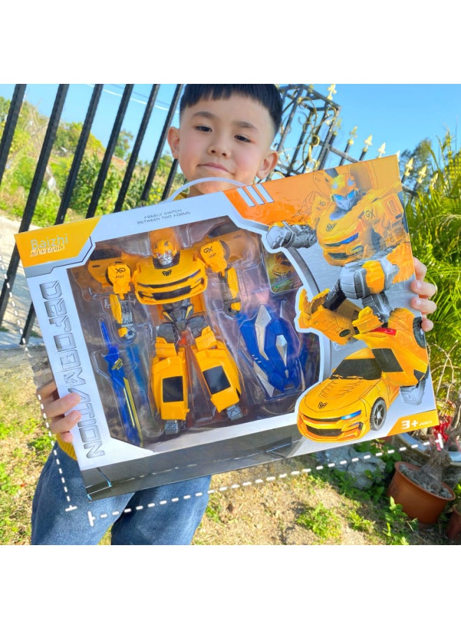 Deformation Toy Robot Car King Kong Wasp Optimus Warrior Hand Robot Boy Model Toy-Color:1158-143 Warrior Mecha Transformation - Image 3