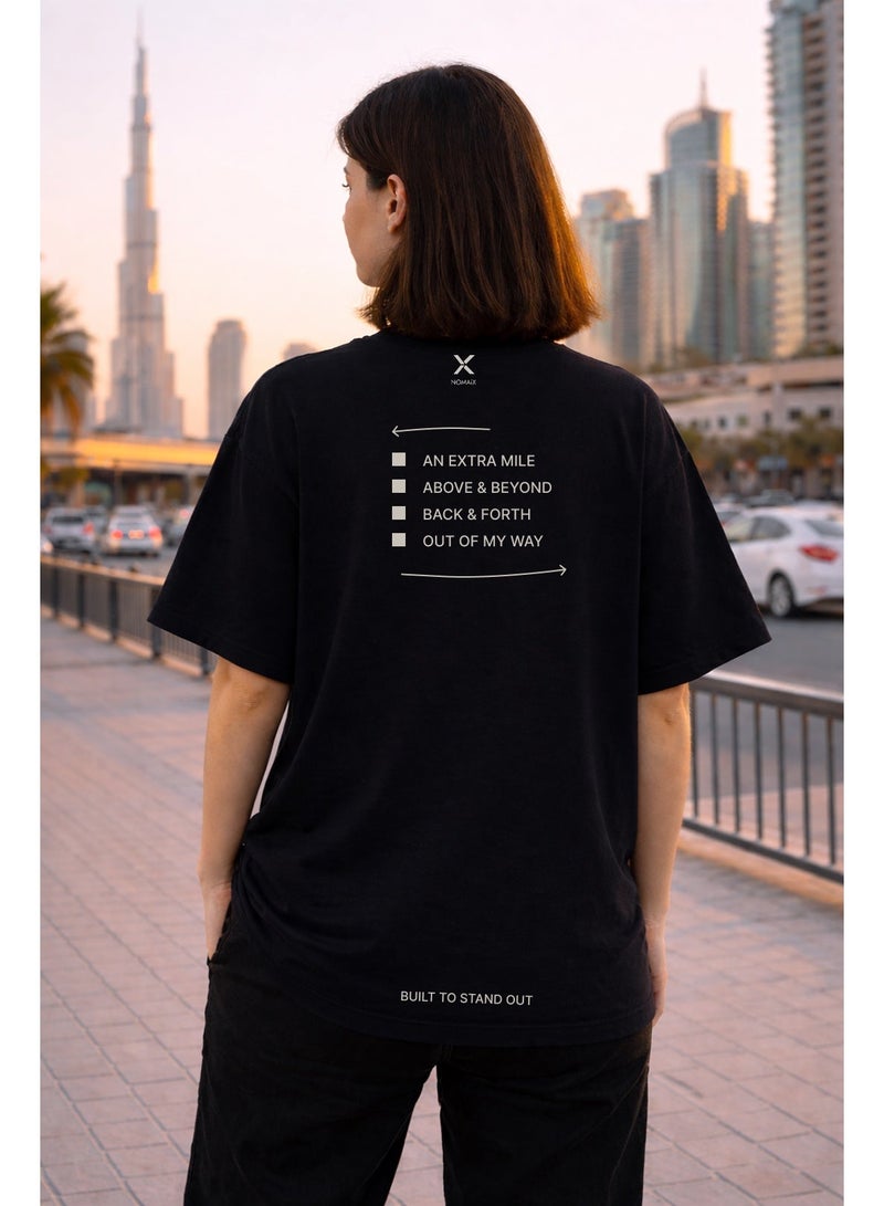 NOMAiX Places I Won't Be Going T-Shirt | Graphic Oversized Tee | Streetwear Slogan | Oversized Drop Shoulder | Unisex | Made in UAE - Image 4