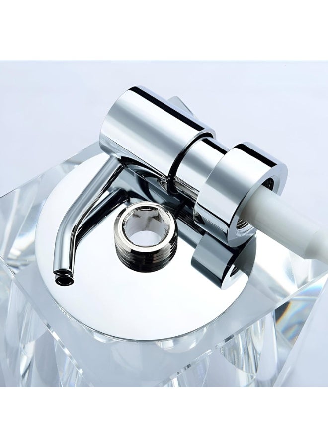 هابي هوم مضخة موزع صابون مصنوع من الأكريليك للحمام والمطبخ،غسيل اليدين القابلة لإعادة التعبئة (بسعة 210 مل - شفاف) ضد الكسر - Image 2