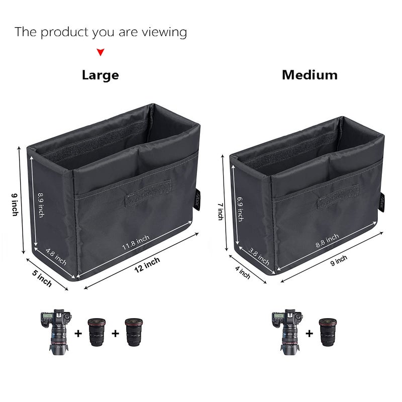S-ZONE Water Resistant DSLR SLR Camera Insert Bag Inner Case Bag(Medium) - Image 2