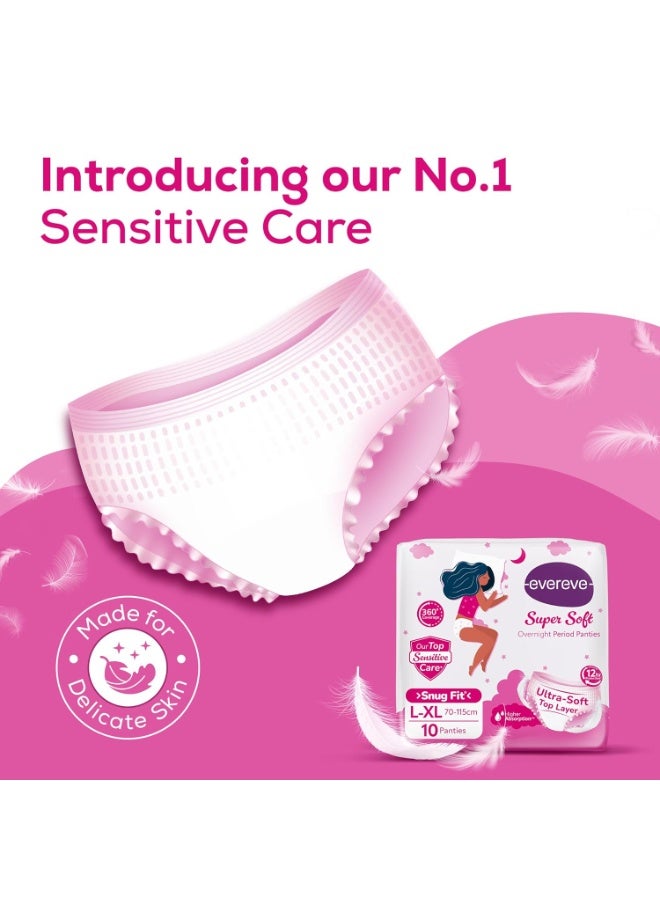 Evereve Super Soft Period Panty For Girls & Women, (L-XL), 10 Pcs, 360 Degree Overnight Coverage, Ultra-Soft Top Layer, High Absorbency For Heavy Flow, Maternity Postpartum Disposable Panty - Image 2
