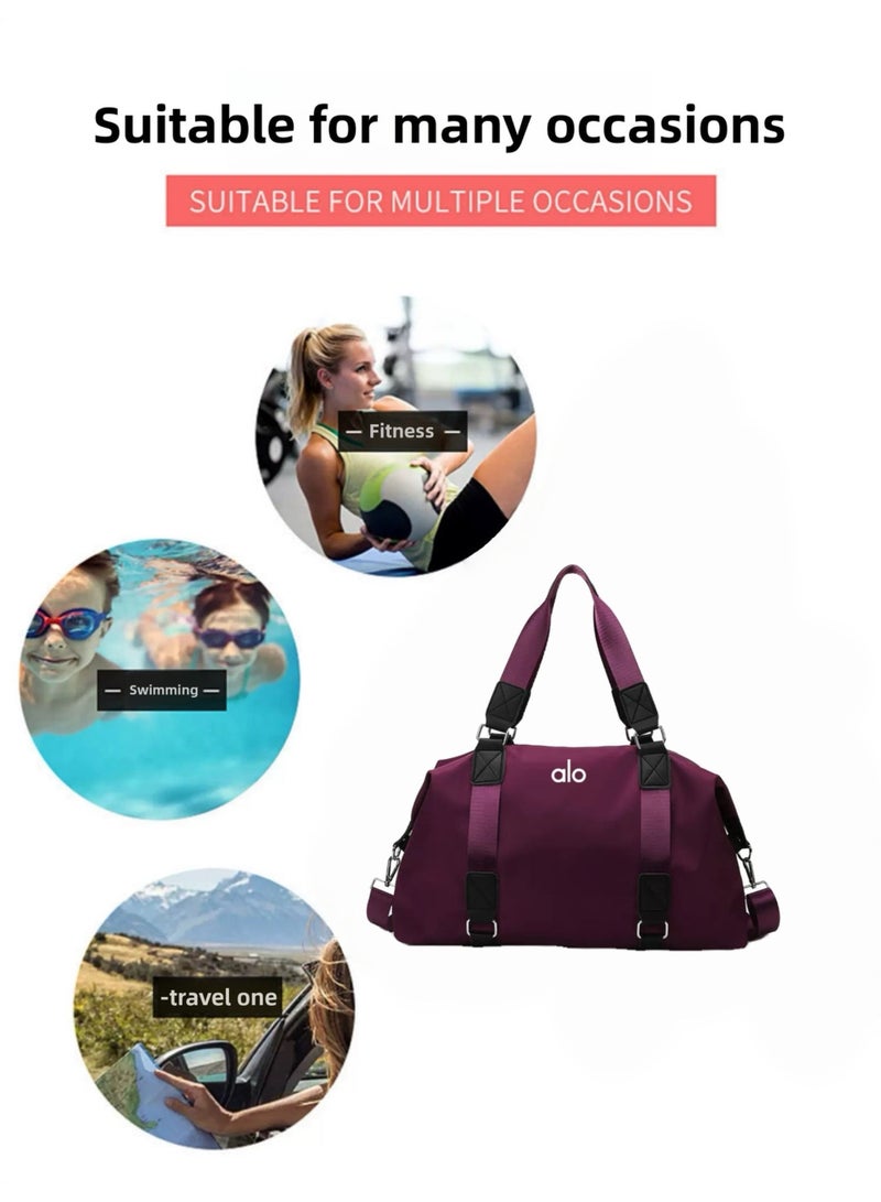 fitness bag hand-held training yoga bag women's wet and dry separation large capacity business trip duffel bag short distance - Image 2
