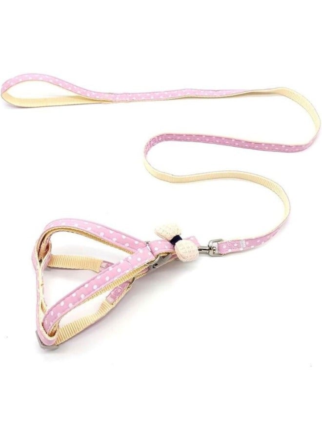 PETSARY Cat and Dog Harness Summer Polka Dot Pattern Dog Harness Without Pulling Force | Walking pet Strap, with 2 Metal Ring and Handle Adjustable | Suitable for Small and Medium-Sized Cats and Dogs - Image 2