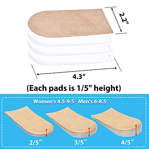 JUMPOW Heel Lifts for Leg Length Discrepancy, 4 Layers, Adjustable Orthopedic Shoe Heel Lift, Height Increase Insole, Heel Spurs, Achilles Tendonitis, Heel Pain, Heel Cushion Inserts for Women & Men - Image 4