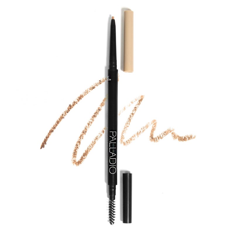 Palladio Beauty Brow Definer Pencil, Taupe, Ultra Precise Twist-Up Eye Brow Pencil with Long-Staying Power, Spooley Brush Blends Color for Natural Finish, No Eyebrow Pencil Sharpener Required - Image 1