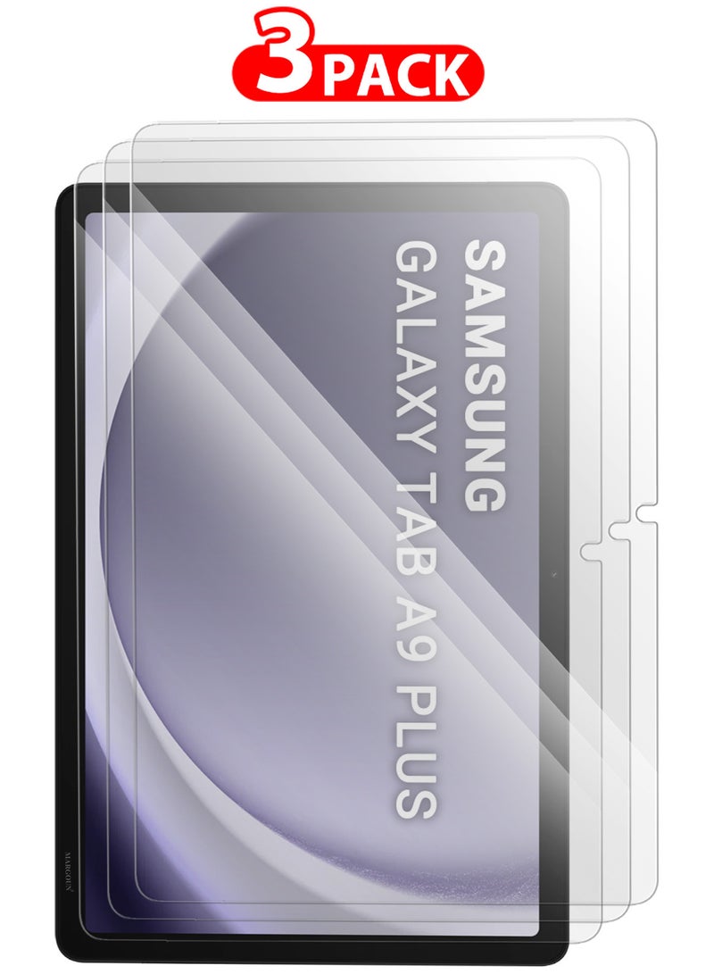 CATANES 3 PCS of Premium Screen Protector for for Samsung Galaxy Tab A9 Plus Full Coverage, Scratch-Resistant Anti Bubble - Clear - Image 1
