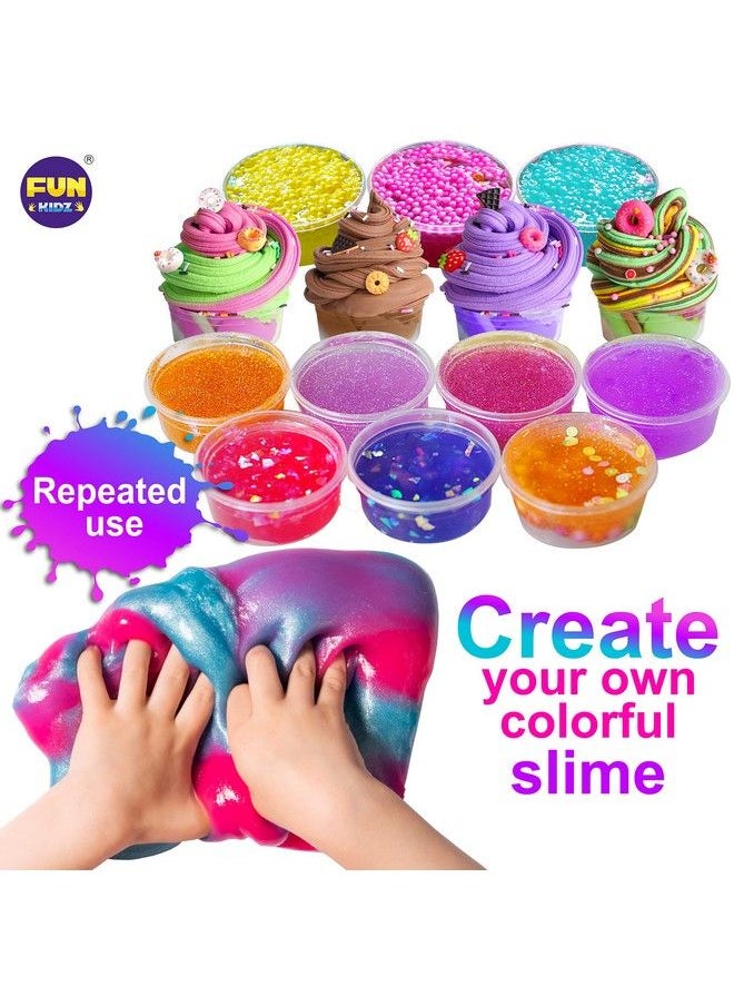 FUN KIDZ - 33 Cups Jumbo Slime Kit For Girls And Boys Funkidz Premade Ultimate Slime Pack To Diy Big Fluffy Slime Making Kits Super Party Favors Gift Toys For Kids - Image 1