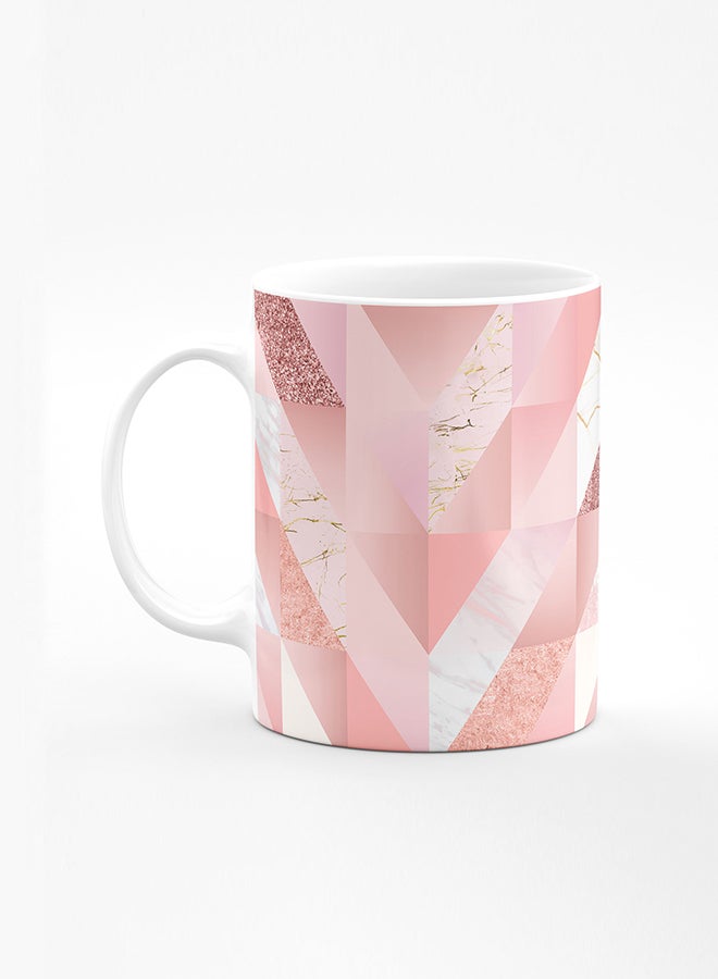 Stylizedd Designer Printed Coffee Mug with Heavy Duty Handle 11oz Ceramic Personalised Gift Mugs Cup [Microwave Safe & Dishwasher Proof] - Marble Pink Vintage - Image 1