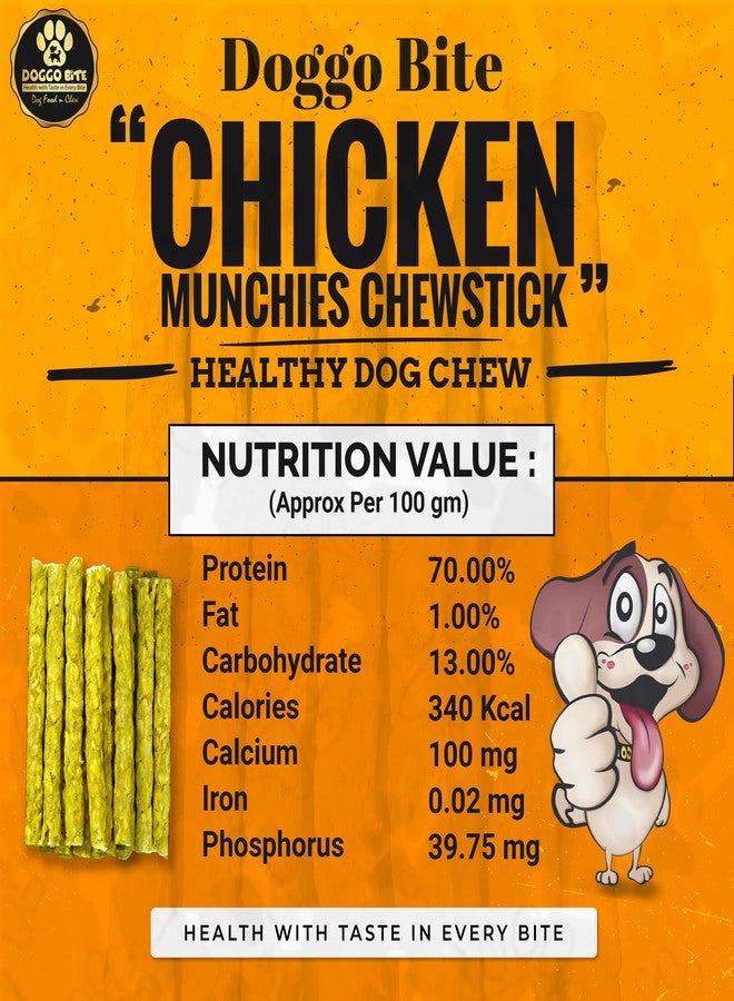 Doggo Bite Munchy Stick, 1kg (Buy 1 Get 1 Free), Total 2 Kg, Dog Treats, Dog Snacks, Long Lasting Chicken Flavour Dog Chew Sticks - Dental Sticks for All Dogs Breed, All Life Stages-Mega Pack - Image 5