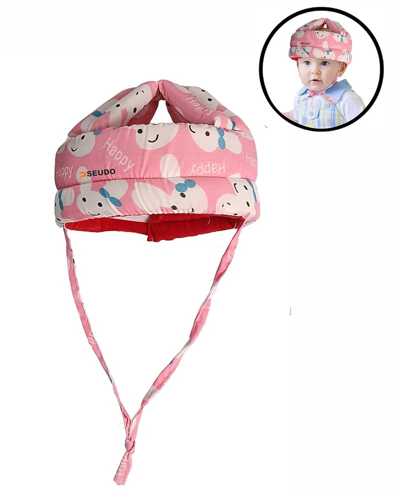 PSEUDO Baby Toddlers Kids Child Head Back Safety Protector Pad Cushion Pillow with Straps (Happy Pink) - Image 5