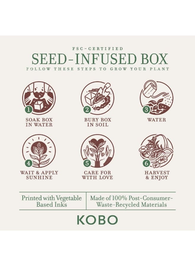 KOBO Crushed Mint Scented Candle with Plantable Box (9 oz) | Plant The Box Collection, 100% Pure Soy Wax Candles | Hand-Poured in USA | Long Lasting 60 Hour Burning Candles | Scented Candles for Home - Image 2