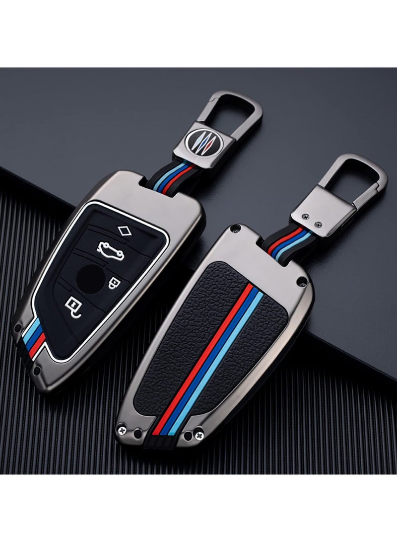 Generic Matte Cover for BMW Key Fob Case, Zinc Alloy and Silicon Key Holder Protector Compatible with BMW 1, 3, 4, 5, 6, 7 Series, X3, X4, M5, M6, GT3, GT5, Includes Key Chain - Image 1