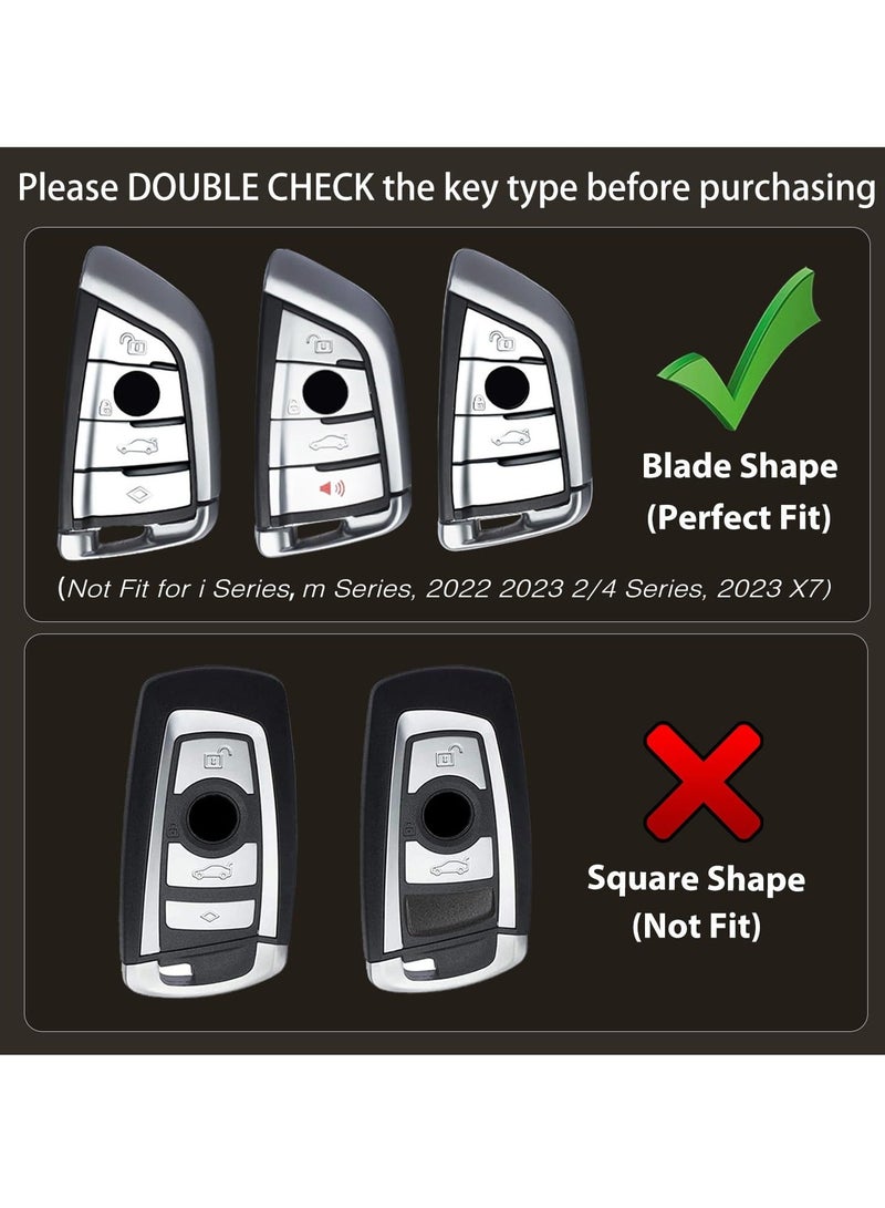 Generic Matte Cover for BMW Key Fob Case, Zinc Alloy and Silicon Key Holder Protector Compatible with BMW 1, 3, 4, 5, 6, 7 Series, X3, X4, M5, M6, GT3, GT5, Includes Key Chain - Image 2