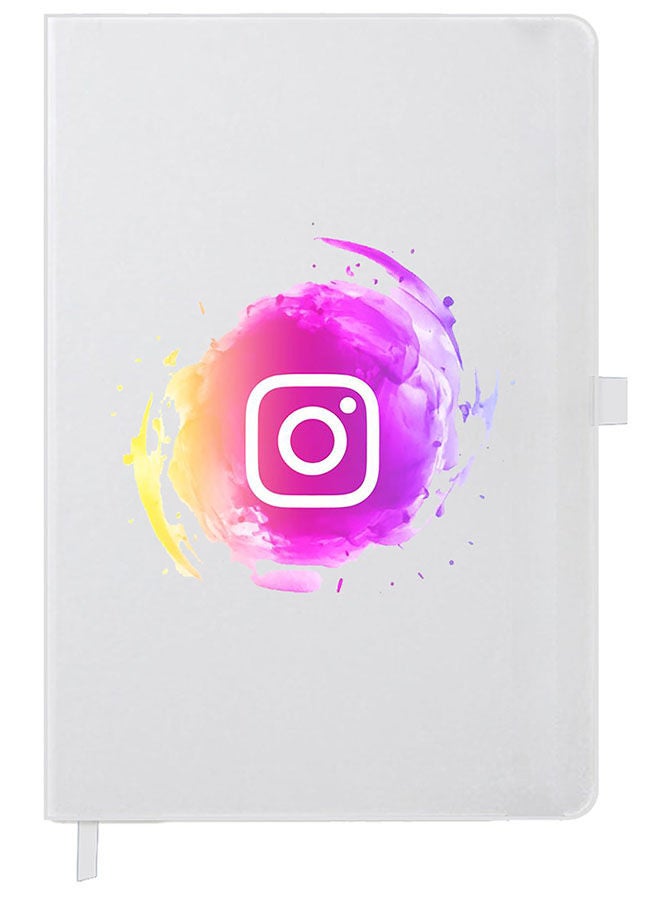 Theodor Designer A5 Thick White Hardcover Notebook Instagram Logo - Image 1