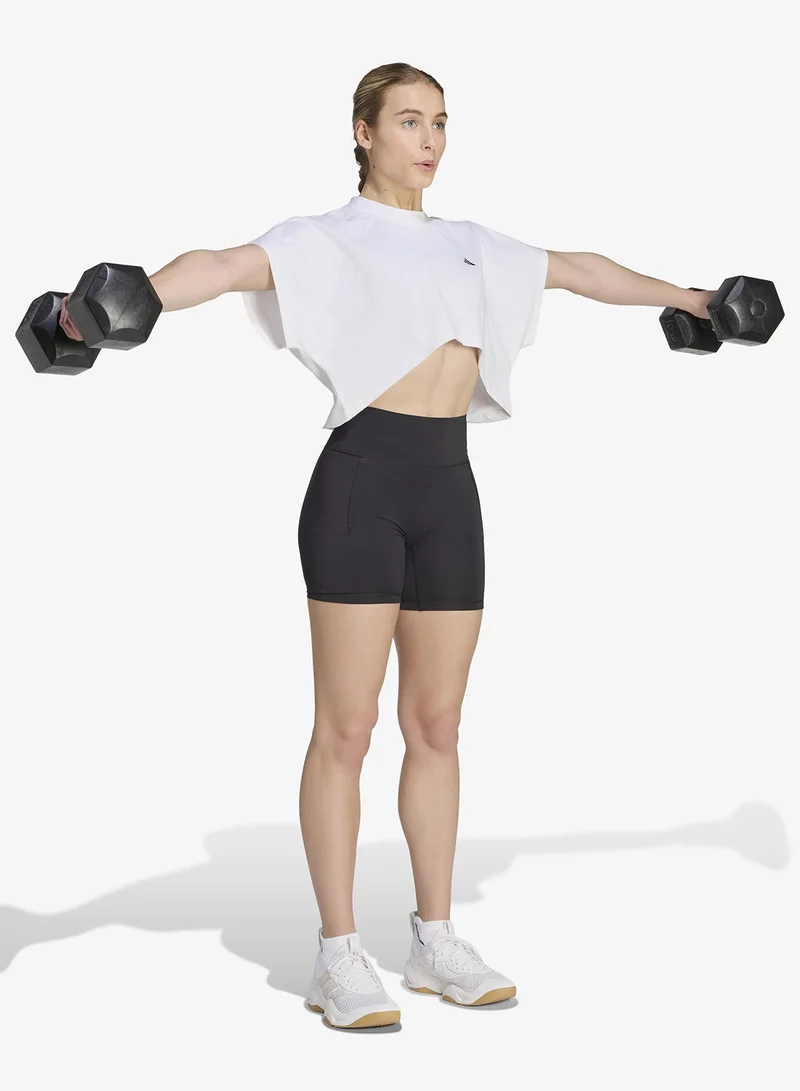 Adidas WHITE Primelift Workout Graphics T-Shirt for Women | Best Price UAE
