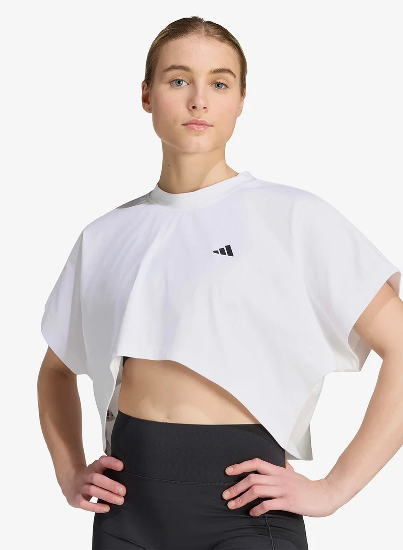 Adidas WHITE Primelift Workout Graphics T-Shirt for Women | Best Price UAE