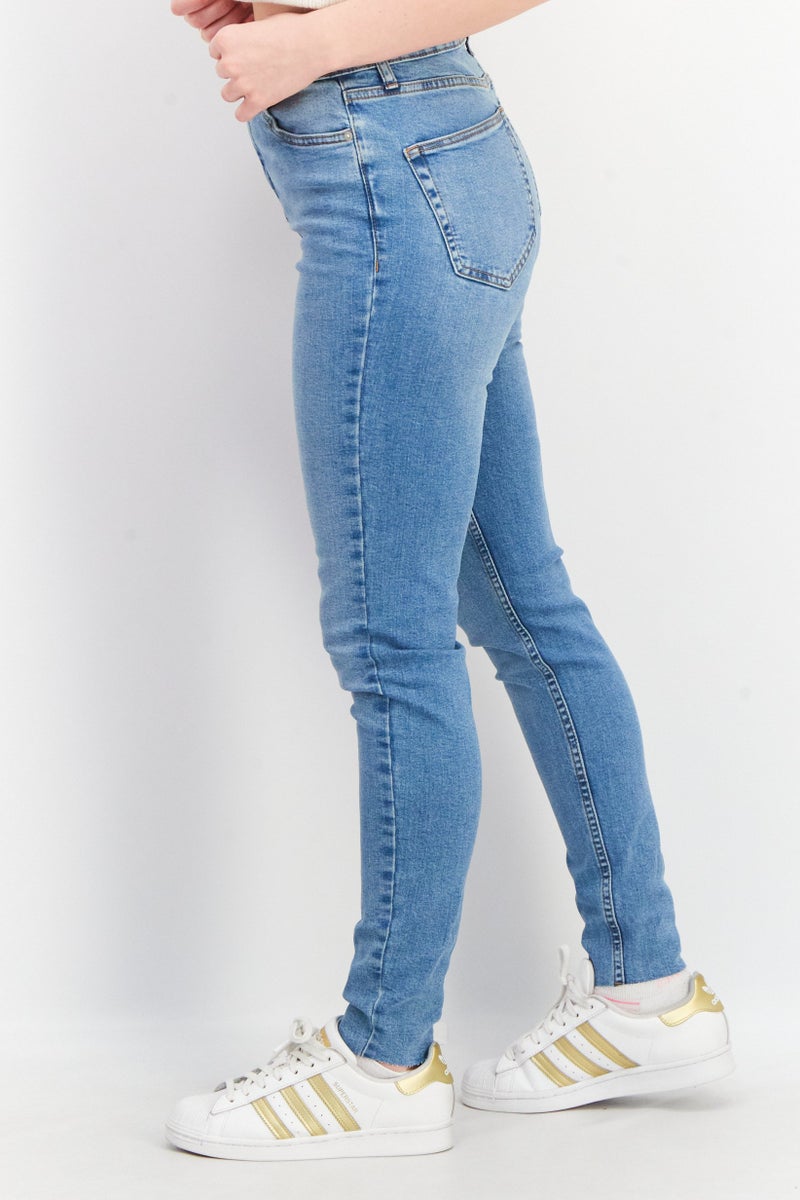 Miss Selfridge Women Regular Fit Washed Stretchable Jeans, Blue - Image 3