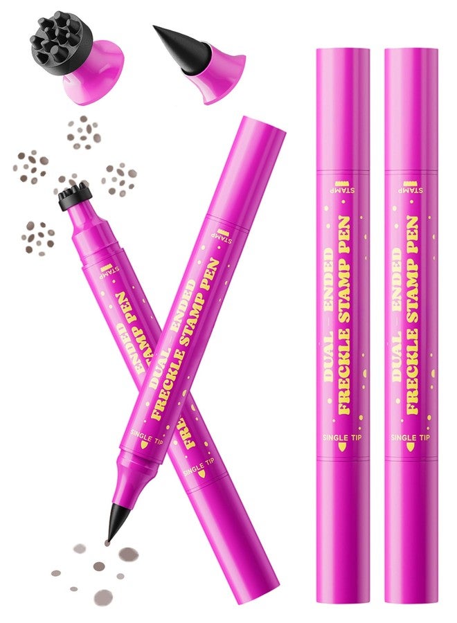 SUMEITANG 2-in-1 Dual-Ended Freckle Stamp Pen - Natural Coffee 2-Pack - Image 1