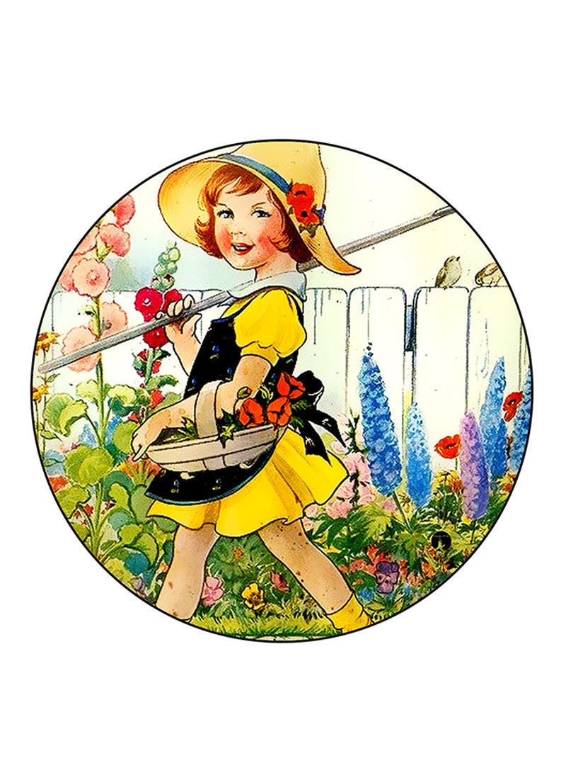 RKN Girl Printed Large Round Pin Badge Multicolour - Image 1