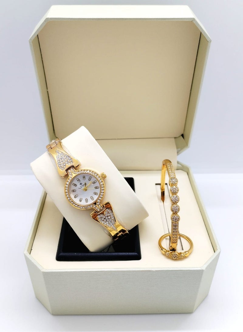 XII Women's watch set consisting of a watch, bracelet and ring