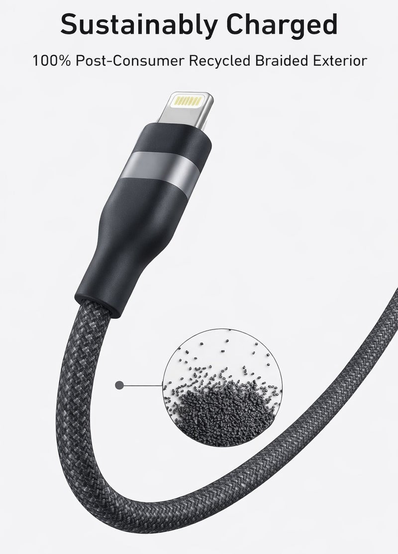 كابل USB-C إلى Lightning عالي الجودة – شحن سريع وآمن – تصميم مضفّر ناعم ومتين لأجهزة آيفون - Image 2