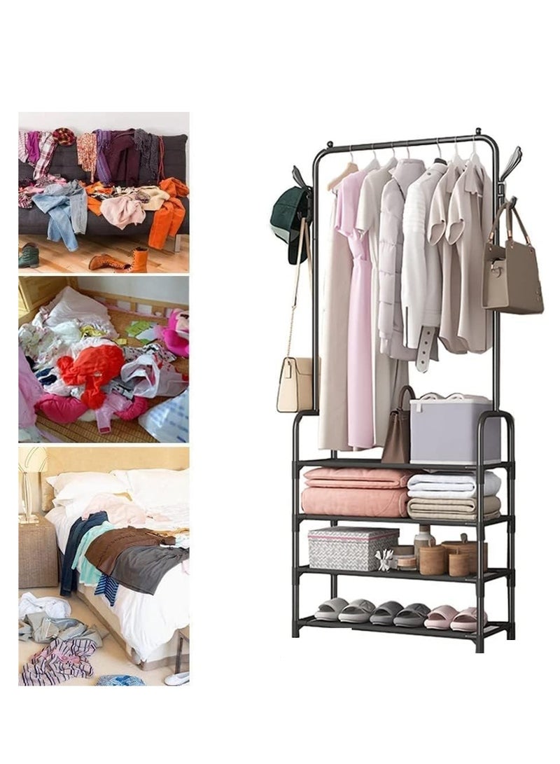 Sturdy Shoes Organizer, 5 Layers Strong Rack And 8 Hook  - Image 4