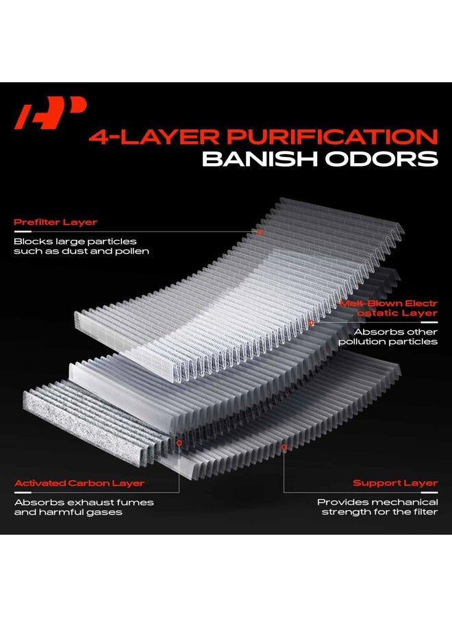 A-Premium Cabin Air Filter with Activated Carbon Compatible with Jeep Gladiator 2020-2022, Wrangler 2018-2023 - 2.0L 3.6L 6.4L - Replace# 68301863AA - Image 5