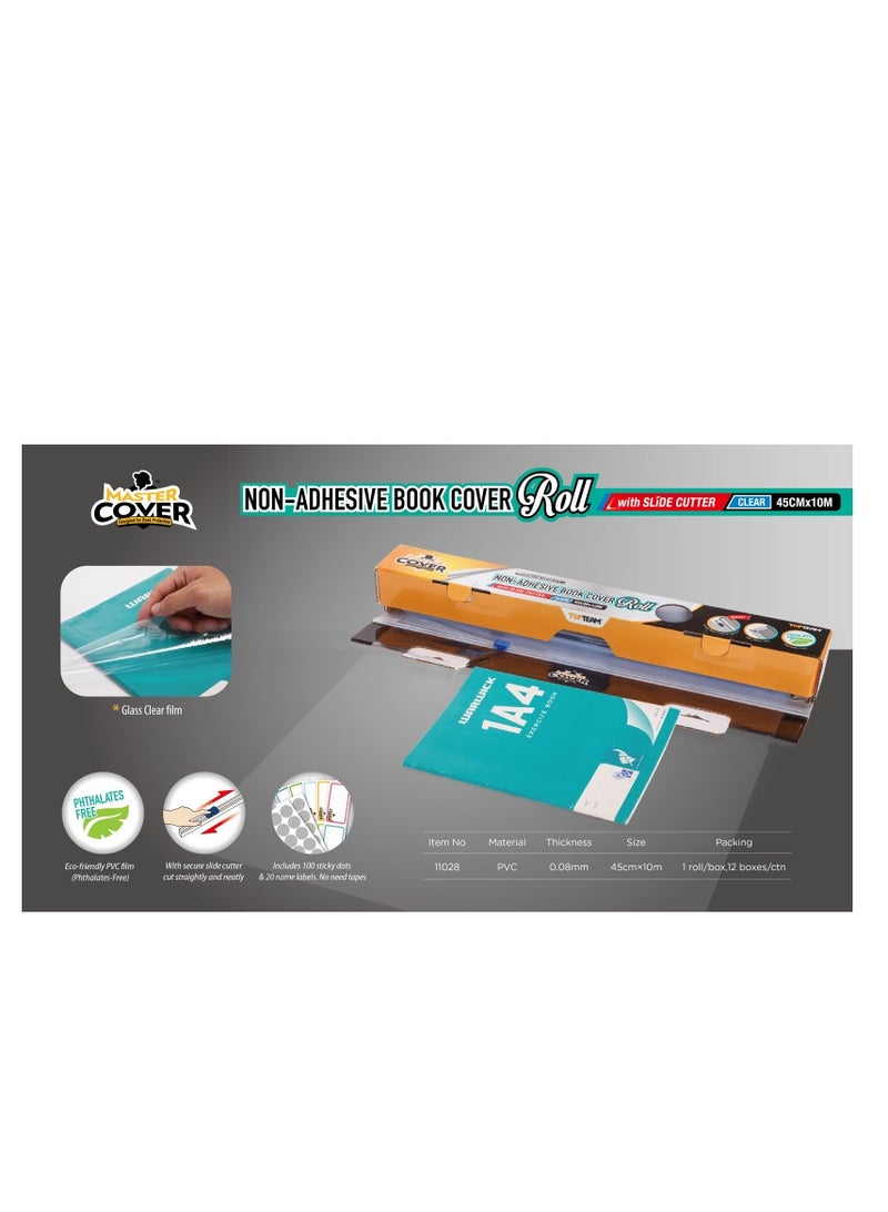 TOPTEAM Non-Adhesive Book Cover roll with slide cutter - Image 2