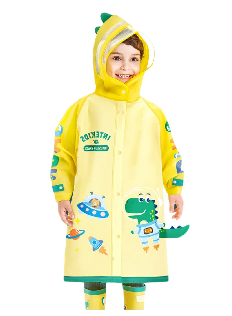 Excefore Kids Waterproof Rain Coat, EVA Portable Rain Poncho, for Girls Boys Toddler Rainwear Rain Jacket Cape, Reusable Children Raincoat, for Outdoor Climbing Cycling Hiking Camping,L Size 5-6 Years  - Image 1