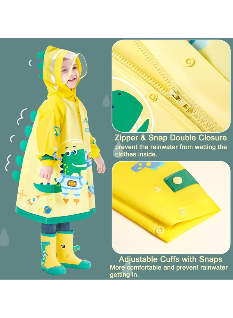 Excefore Kids Waterproof Rain Coat, EVA Portable Rain Poncho, for Girls Boys Toddler Rainwear Rain Jacket Cape, Reusable Children Raincoat, for Outdoor Climbing Cycling Hiking Camping,L Size 5-6 Years  - Image 5