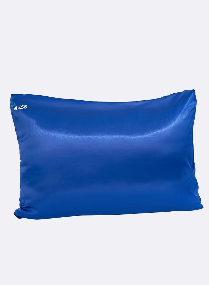 بليس كڤر مخدة ساتان ازرق