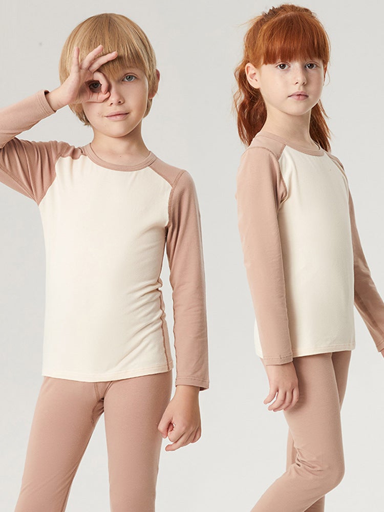 Children'S Autumn Clothes And Pants Suit Pure Cotton Thermal Underwear Boys' Girls' Boys' Baby Bottoming Cotton Sweater Winter Pajamas - Image 3