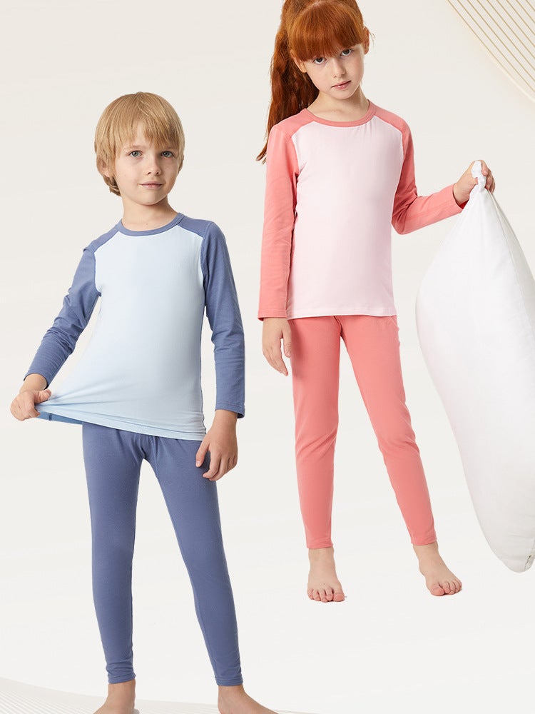 Children'S Autumn Clothes And Pants Suit Pure Cotton Thermal Underwear Boys' Girls' Boys' Baby Bottoming Cotton Sweater Winter Pajamas - Image 2