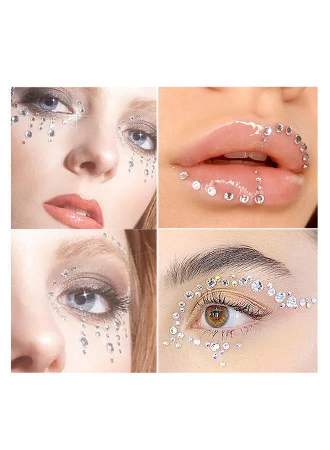 كريستال جوهرة ملصقات حجر الراين الذاتي لاصق جواهر ملصق للوجه عيون الأظافر أطفال DIY بطاقات الحرفية زخرفة الماس زينة 15 ألوان 3 أحجام 900PCS - Image 5
