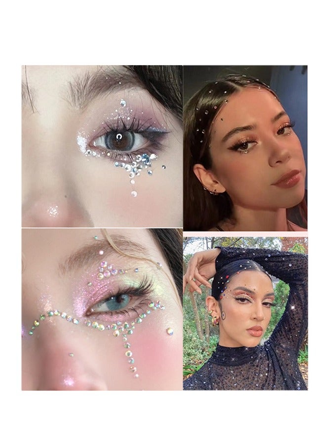 كريستال جوهرة ملصقات حجر الراين الذاتي لاصق جواهر ملصق للوجه عيون الأظافر أطفال DIY بطاقات الحرفية زخرفة الماس زينة 15 ألوان 3 أحجام 900PCS - Image 3