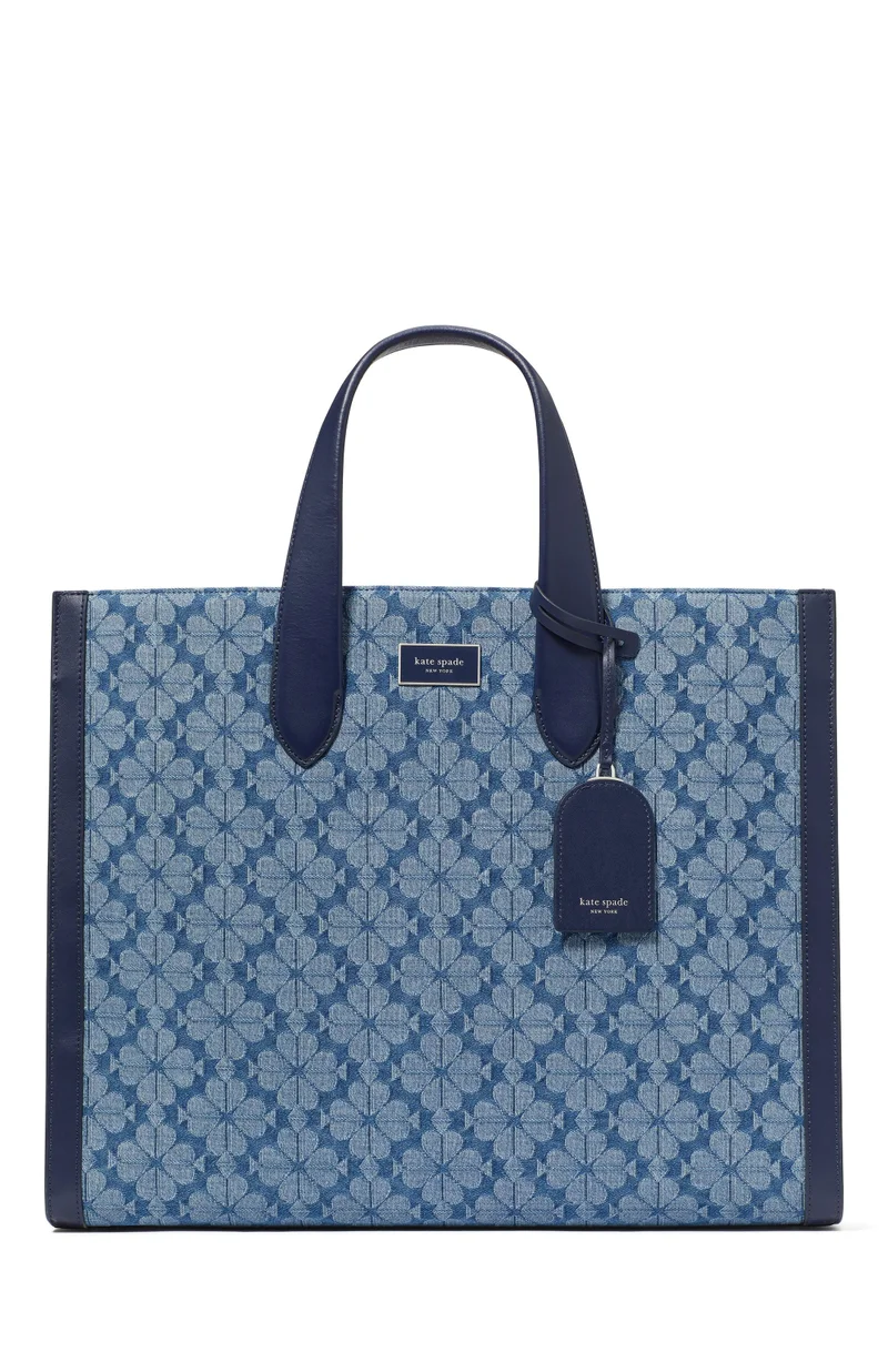 Kate Spade Spade Flower Jacquard Denim Manhattan Large Tote