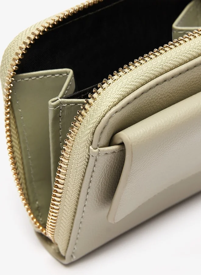 shoexpress Women Solid Bi-Fold Wallet with Zip Closure
