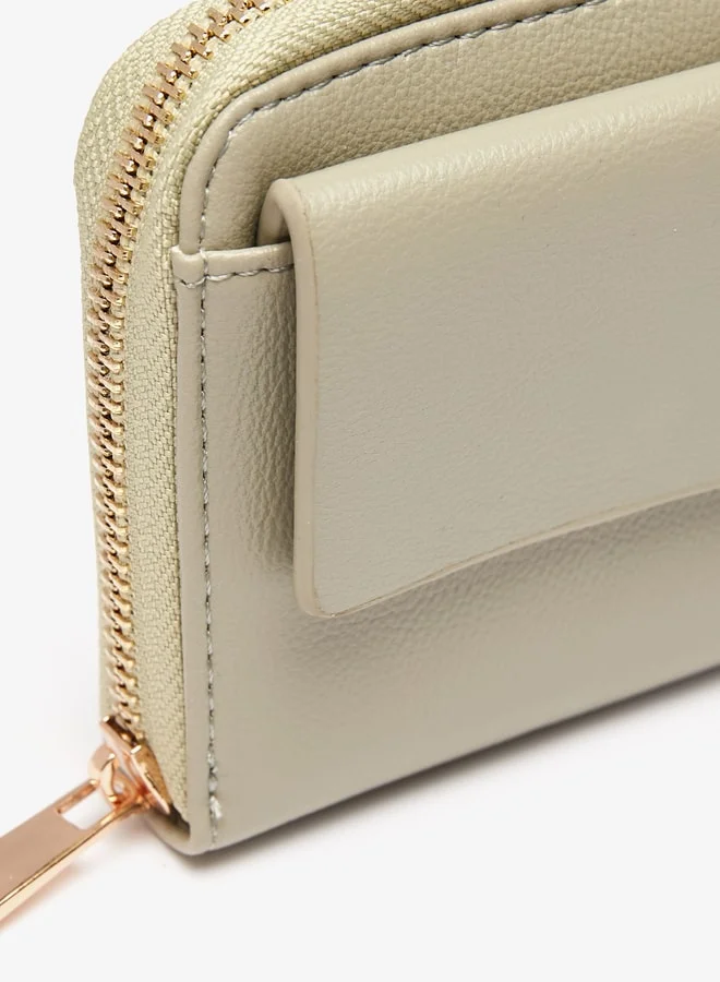 shoexpress Women Solid Bi-Fold Wallet with Zip Closure