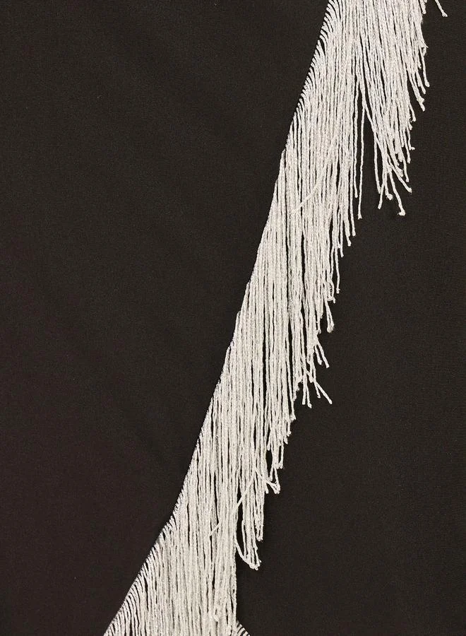 Styli Fringe Trim Midi Dress