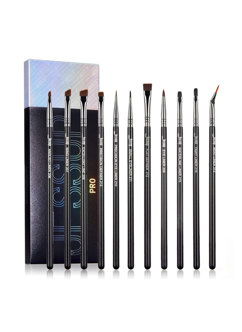 Jessup Jessup Eyeliner Brush Set, Professional Eye Liner Makeup Brushes 11pcs, Angled Flat Definer Ultra Fine Bent Pencil Point Eyeliner Brushes for Precision Liner, T324  - Image 1
