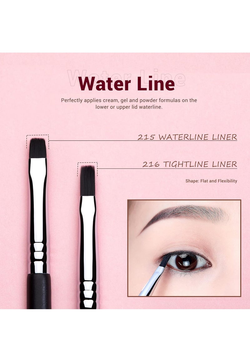 Jessup Jessup Eyeliner Brush Set, Professional Eye Liner Makeup Brushes 11pcs, Angled Flat Definer Ultra Fine Bent Pencil Point Eyeliner Brushes for Precision Liner, T324  - Image 4