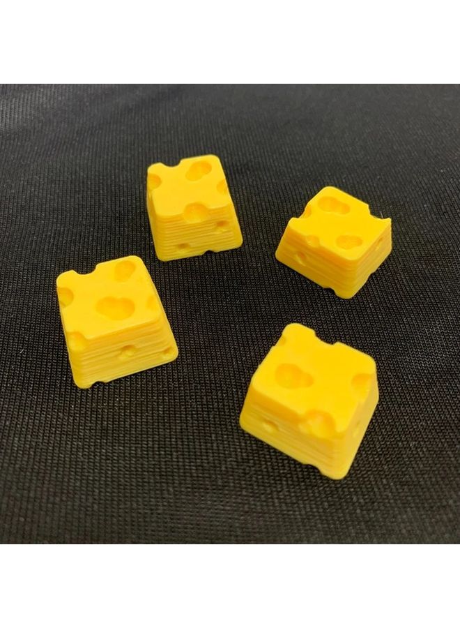 4 Pcs Cheese Shaped Keycaps With Rich Incense Scent For Comfortable Typing Experience - Image 2