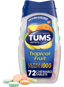 TUMS Tums Ultra 1000 Maximum Strength Tropical Fruit - 72 Chewable Tablets 