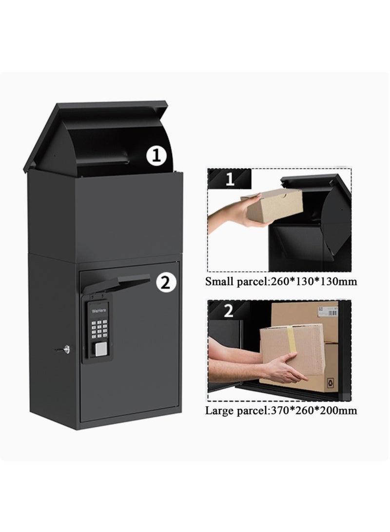 Tediton Waterproof Outdoor APP Modern Residential Wall Mounted Mailbox Digital Smart Lock Mail Post Box Letter Box - Black - Image 2