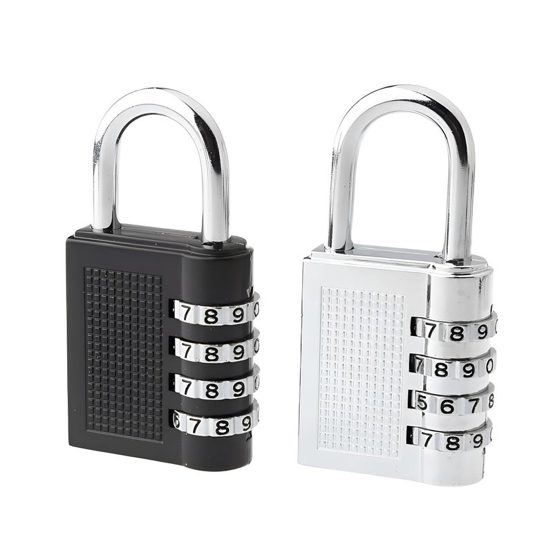 Garth Number Lock Set of 1 – Multicolour 4-Digit Number Combination Anti-Theft Metal Lock for Travel Bag, Luggage, Door, Tool Box, Resettable PIN Number Padlock (Initial Password 0-0-0-0) - Image 1